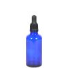Flacon verre bleu 50 ml avec pipette compte-goutte Bouchage (DIN18) : Compte-goutte noir