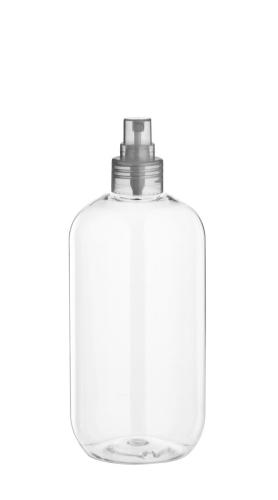 Flacon PET 250 ml transparent avec spray crème transparent