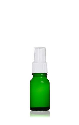 Vaporisateur verre vert 10 ml avec spray blanc