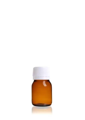 Flacon verre ambré 30 ml PP28 avec codigoutte