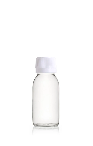 Flacon verre transparent 60 ml PP28 avec codigoutte