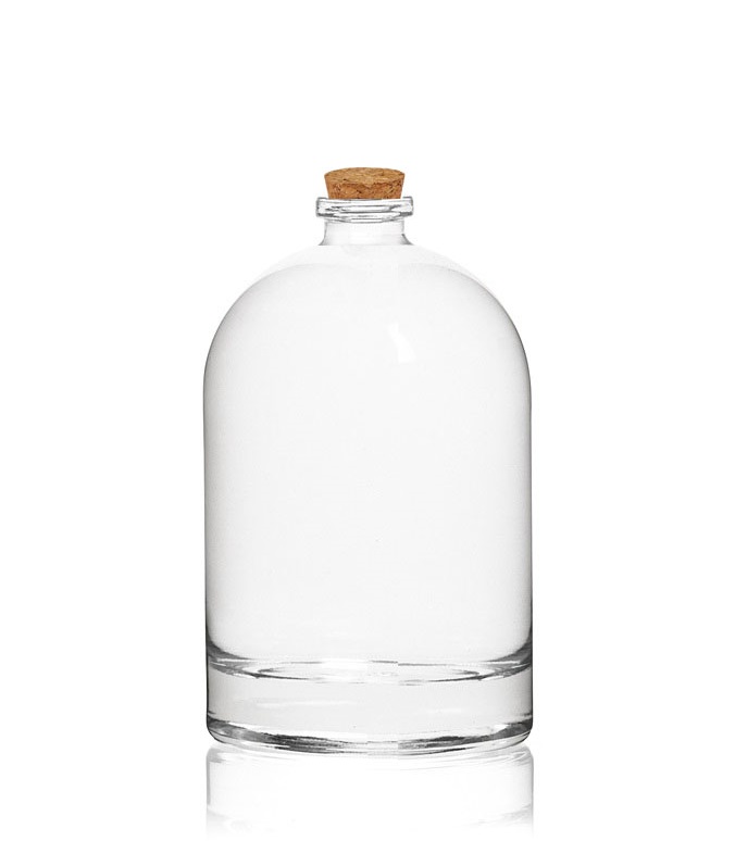 Flacon verre transparent 100 ml avec bouchon