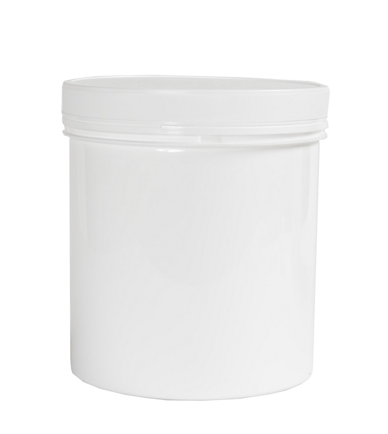 Pot à vis en PET clair 1000 ml avec couvercle blanc