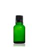 Flacon verre vert 50 ml avec bouchon Bouchage (DIN18) : Noir avec Bague Jointée Inviolable