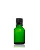 Flacon verre vert 30 ml avec bouchon Bouchage (DIN18) : Noir avec Bague Jointée Inviolable