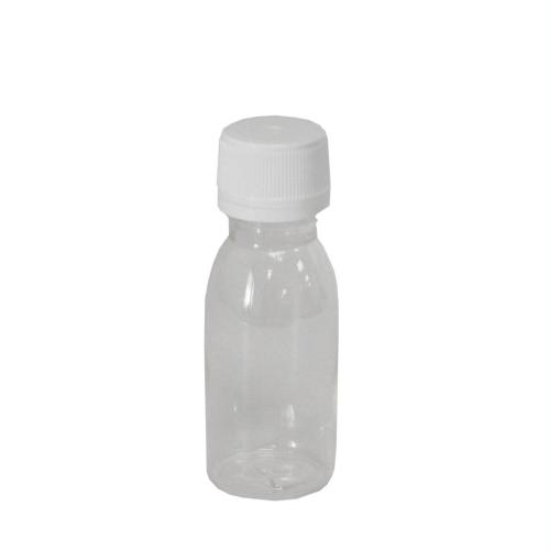 Flacon PET transparent 60 ml avec bouchon inviolable