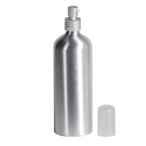 Flacon aluminium 500 ml argenté avec spray crème - au comptoir des flacons