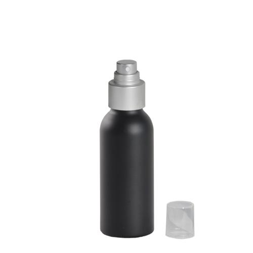 Vaporisateur aluminium noir mat avec pompe spray alu 100 ml - au comptoir des flacons
