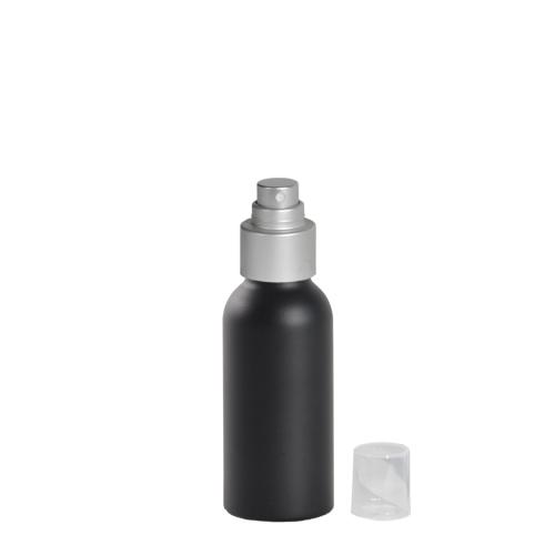 Vaporisateur aluminium noir mat avec pompe spray alu 50 ml - au comptoir des flacons