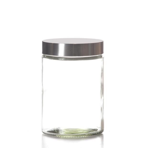 Bocal de conservation en verre strié 3,5 litres couvercle inox à visser