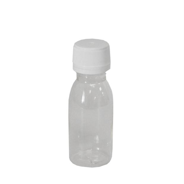 Bouteille plastique pet transparente avec bouchon noir 60 ml - par 160 -  RETIF